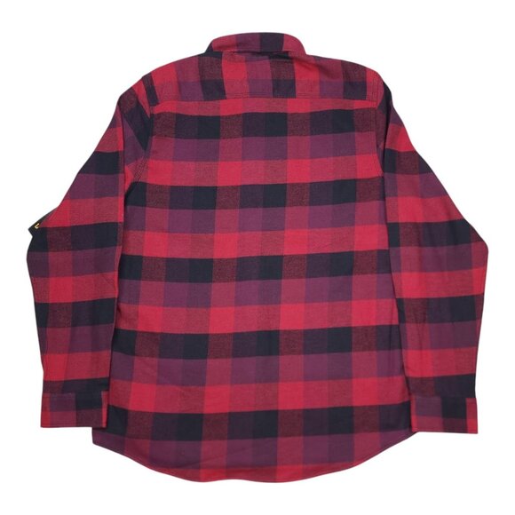 Lee Mens L Plaid Flannel Long Sleeve Button-Up Shirt Stretch Regular Fit - Picture 2 of 9